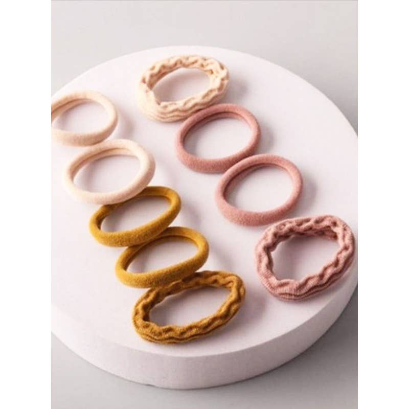 Hair Tie Set Rolled – Assorted Colors No-Slip Ponytail Holders