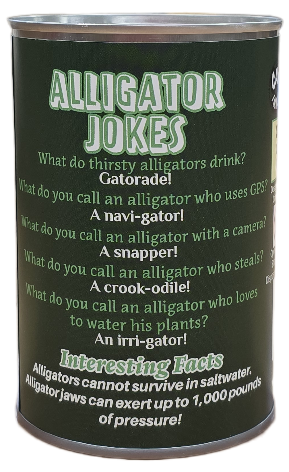 Alligator In A Can Pop Top | Plushy With Keepsake Can