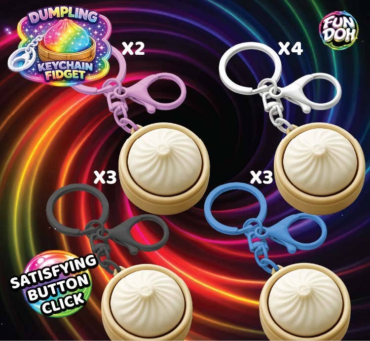 Dumpling Fidget Keychain Lights Up With Satisfying Clicks Daily