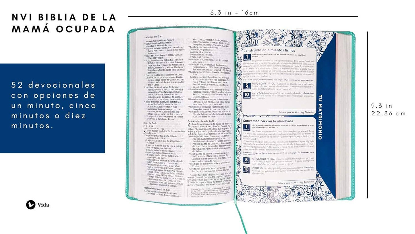 Busy Mom Devotional Bible NVI Turquoise