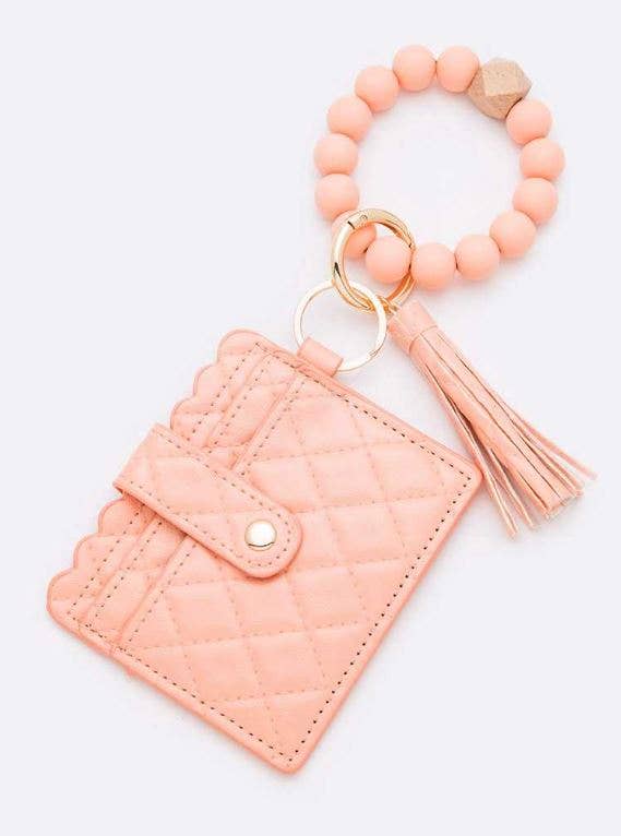 Keychain Wallet With Beaded Wristlet