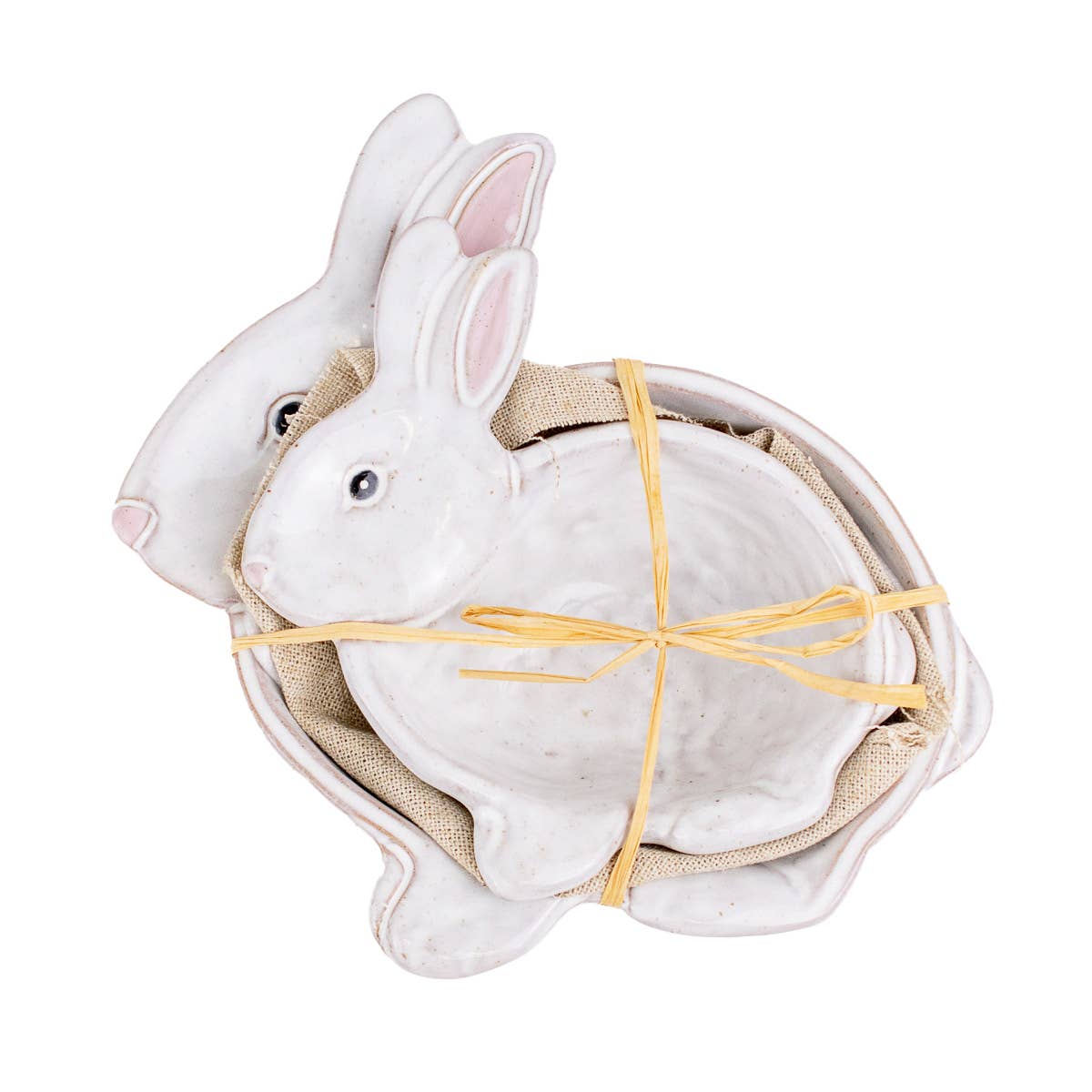 Nesting Dishes – Call Me Bunny, White And Light Pink Gift — Le Sage May