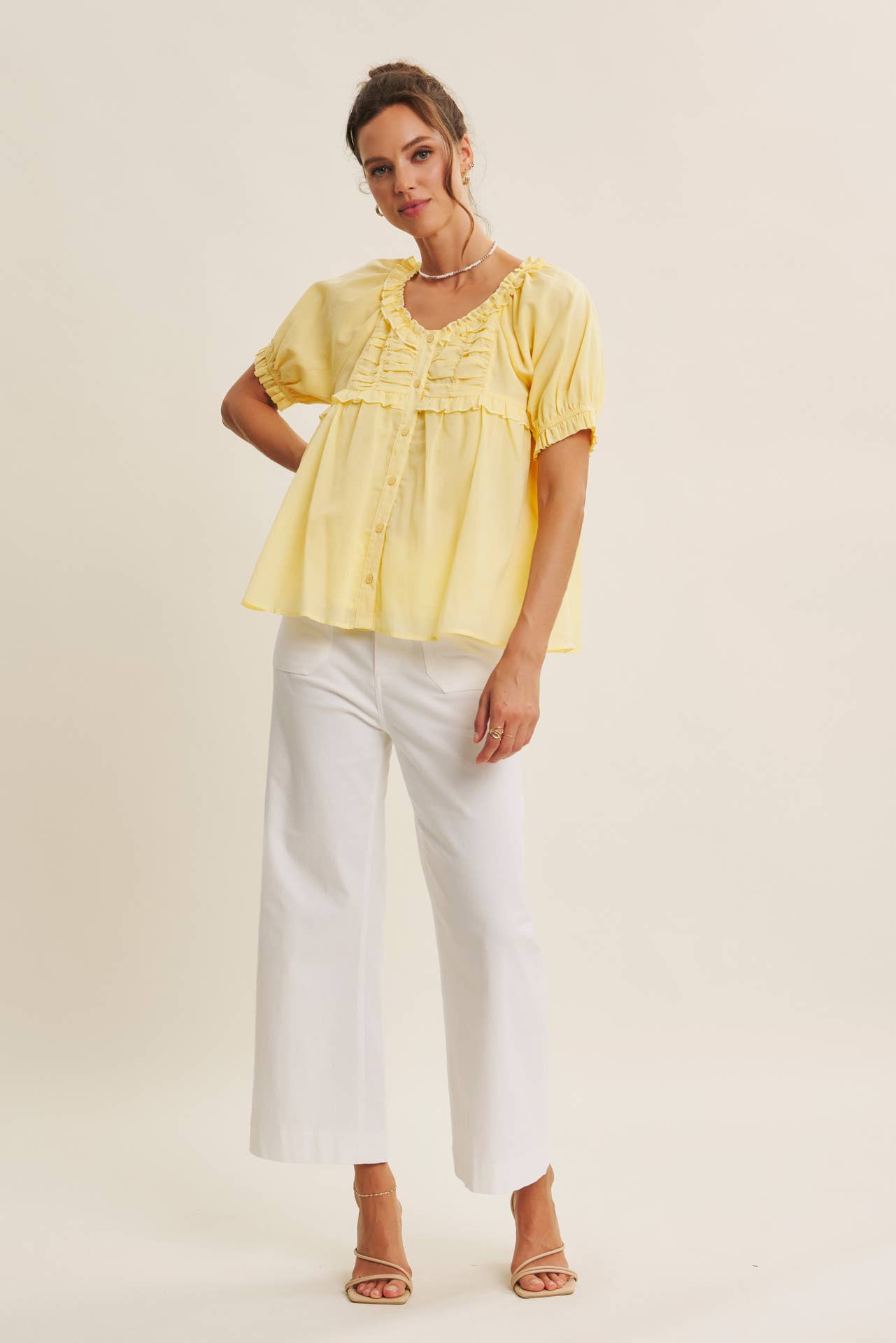 Ankle Pants Modest Seasonless Stretchy Cotton Linen With Pockets Women’s