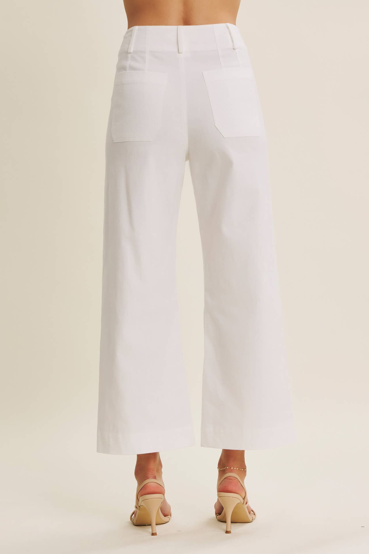 Ankle Pants Modest Seasonless Stretchy Cotton Linen With Pockets Women’s