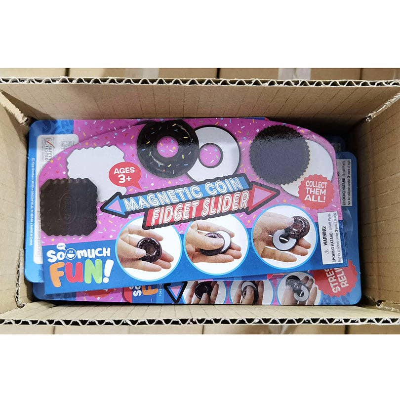 Snackable Snapping Fun Magnetic Coin Fidget Sliders Donut Cookie Square