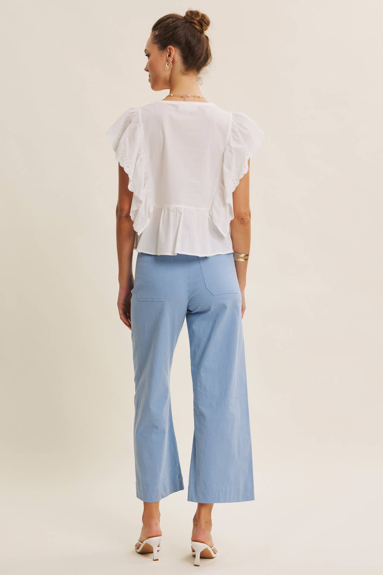 Ankle Pants Modest Seasonless Stretchy Cotton Linen With Pockets Women’s