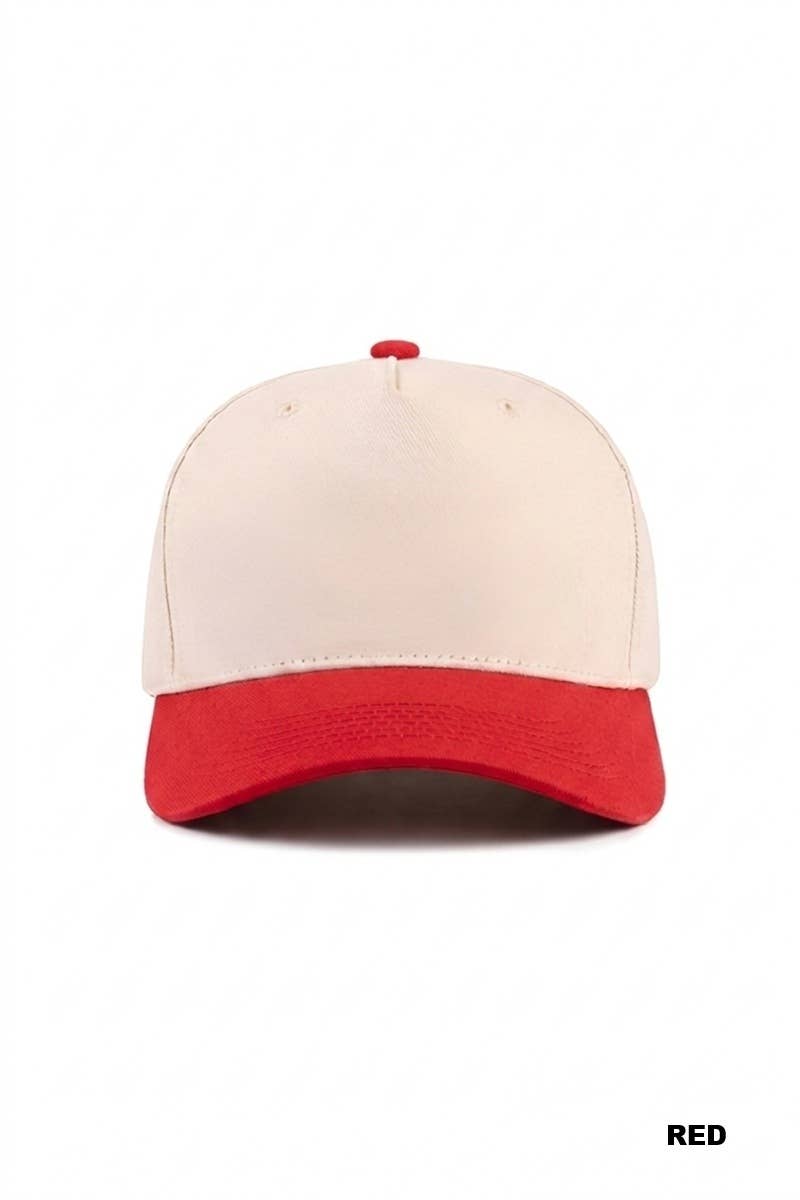 Canvas Cotton Cap Modest Fashion Two Tone Design Adjustable Strap