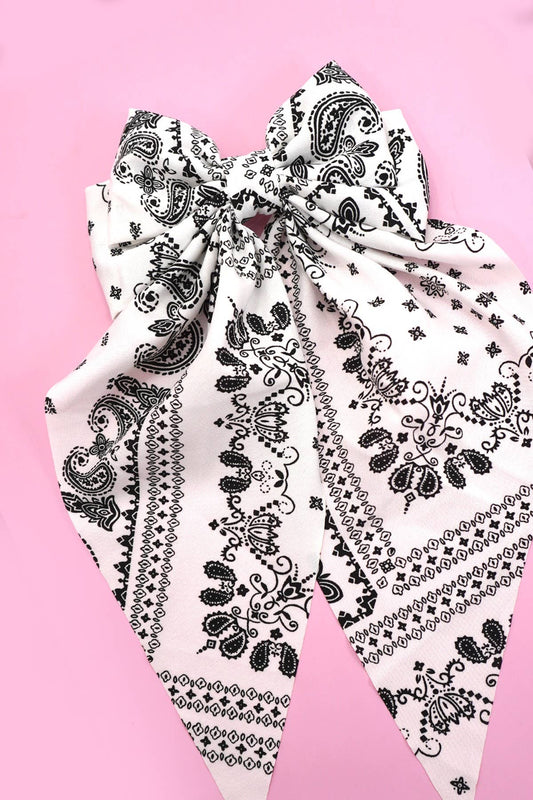 Hair Clips Bow Paisley Boho Vintage Ribbon Elegant Modest Accessory