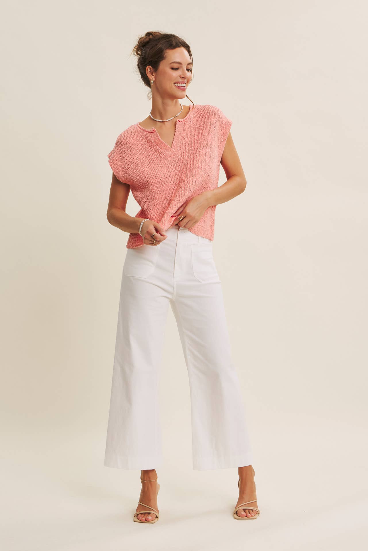 Ankle Pants Modest Seasonless Stretchy Cotton Linen With Pockets Women’s