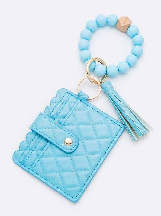 Keychain Wallet With Beaded Wristlet