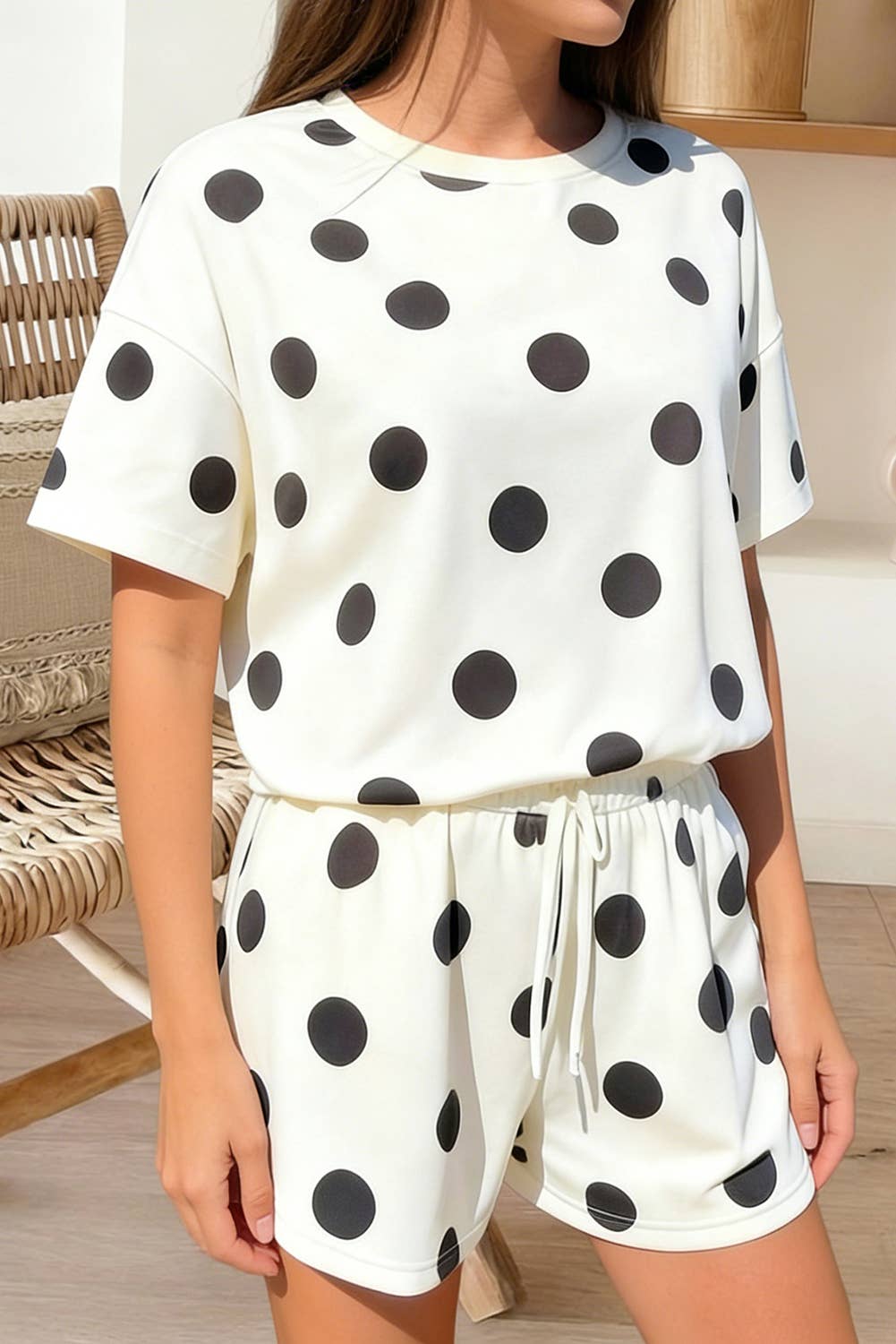Polka Dot Print Lounge Set – Women’s Boutique Style & Modest Fashion