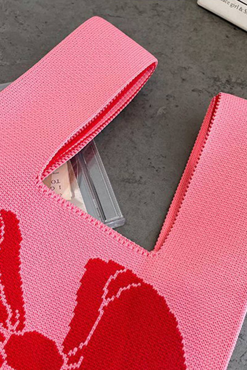 Tote Bag – Bow Ribbon Knitted Knot Texture, Lightweight