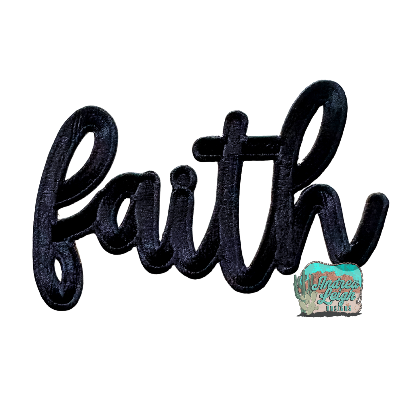 Embroidered Patch Faith Iron On Backing No Sew