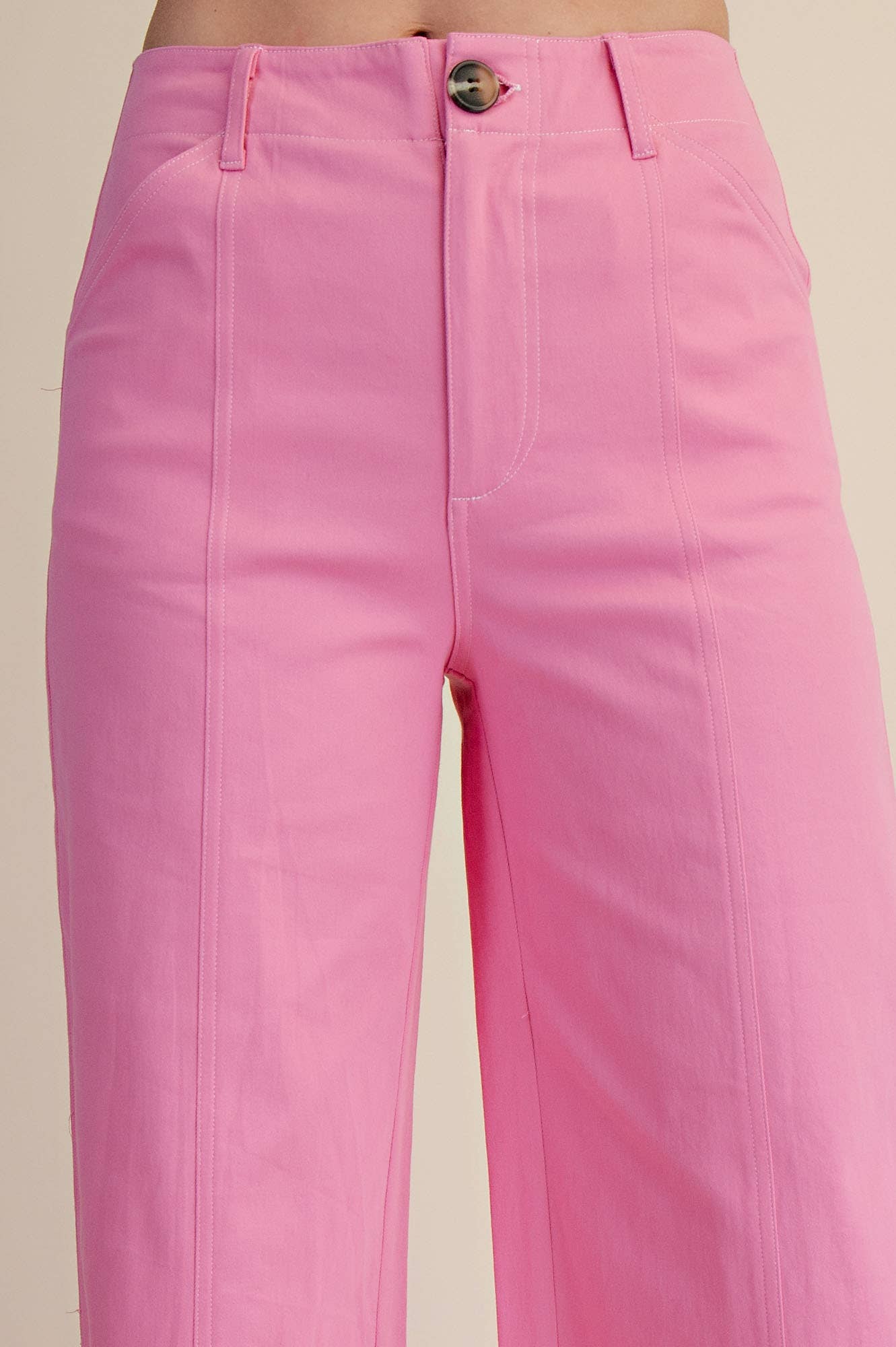 Pants High Rise Stitch Seamed Crop With Pockets Modest Fashion Faith Based