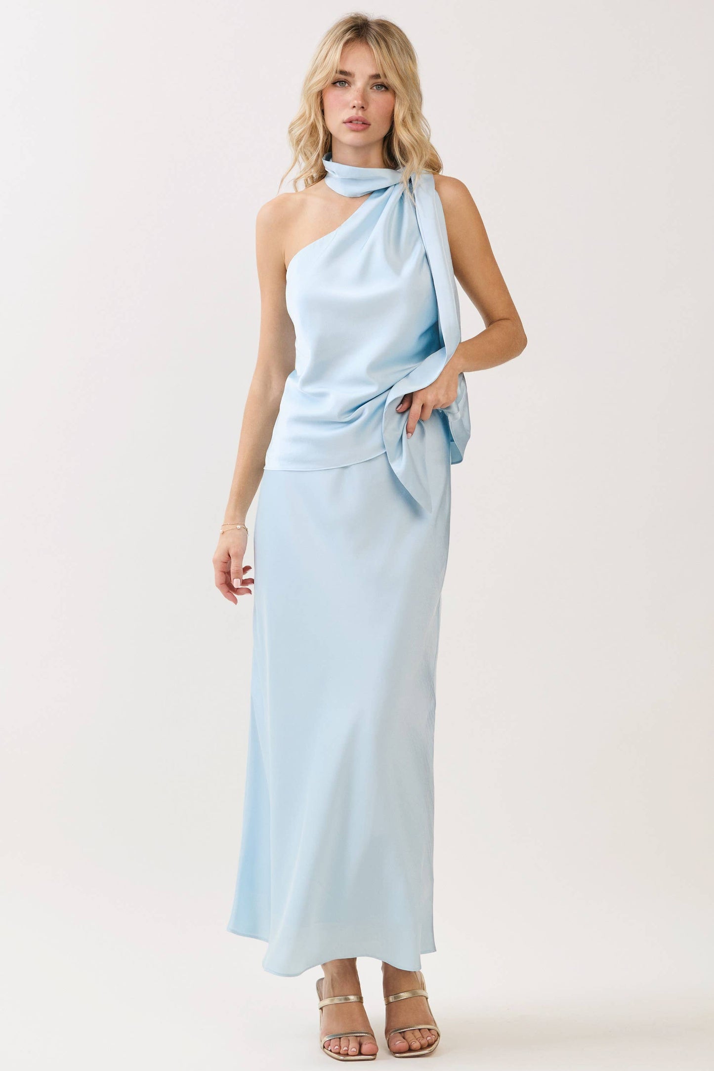 Satin Maxi Skirt – Side Zipper Closure, A-Line, Modest Fashion