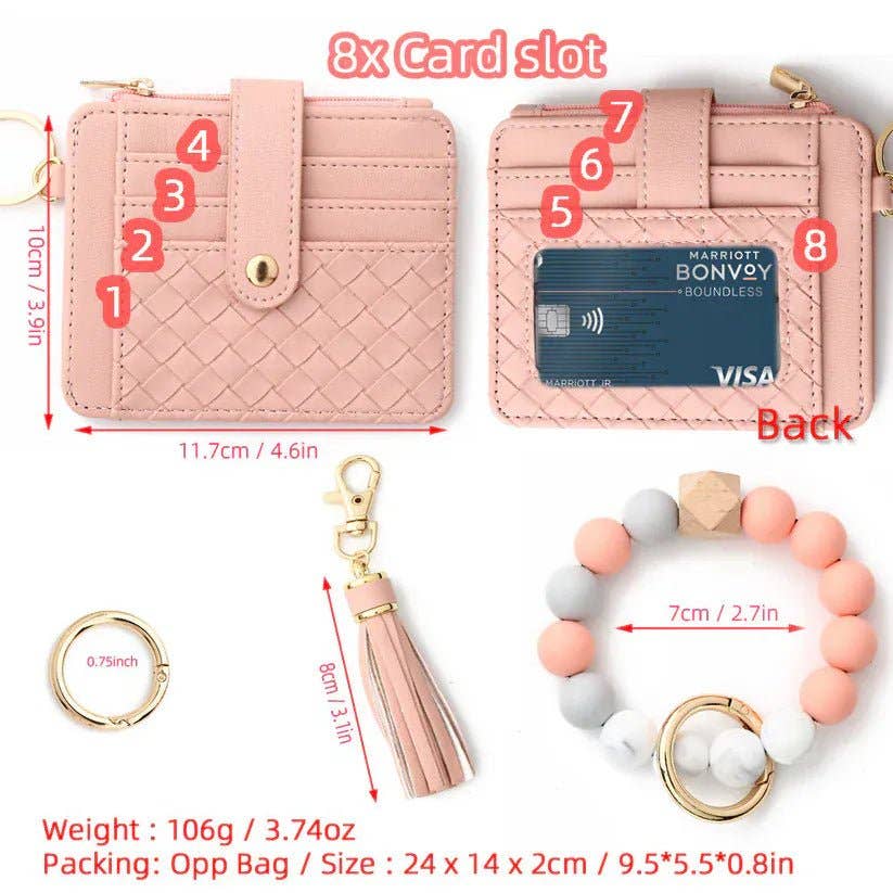 Keychain Wallet With Beaded Wrist