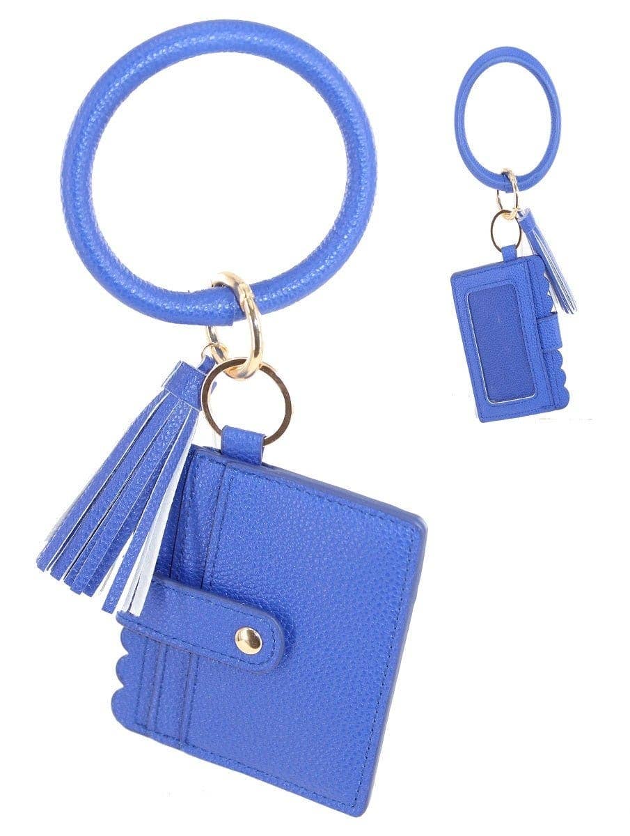 Bangle Keychain Wallet With ID Window In Vegan Leather For Handsfree Chic