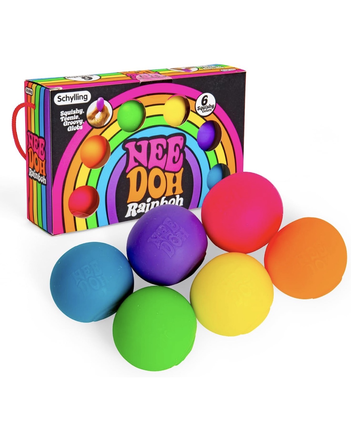 NeeDoh Rainboh Teenie | Contains 6 Mini Squish