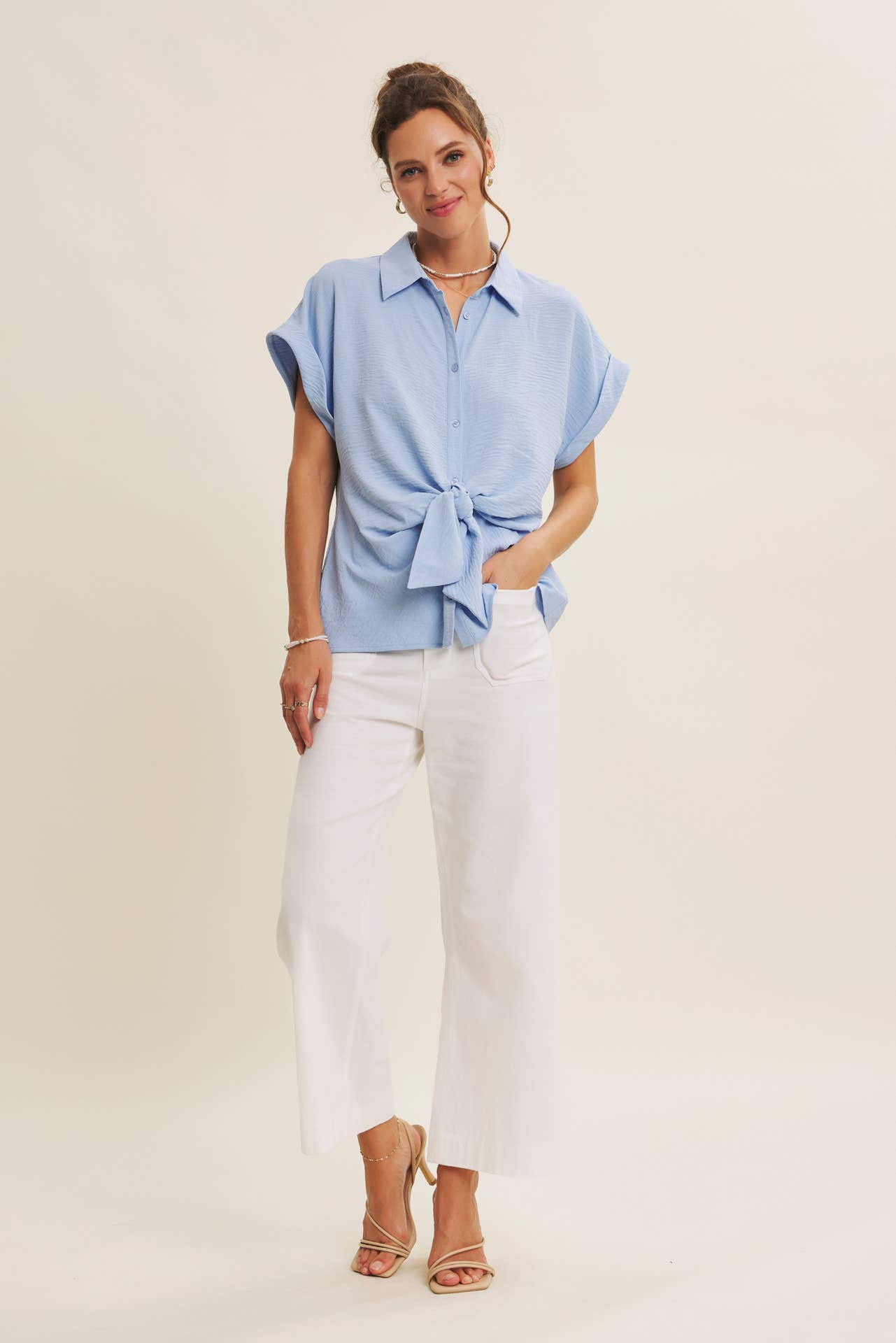 Ankle Pants Modest Seasonless Stretchy Cotton Linen With Pockets Women’s