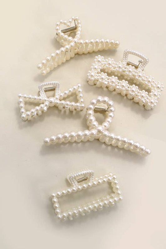 Hair Claw Clips Pearl Modest Fashion Accessory For Womens Christian Boutique