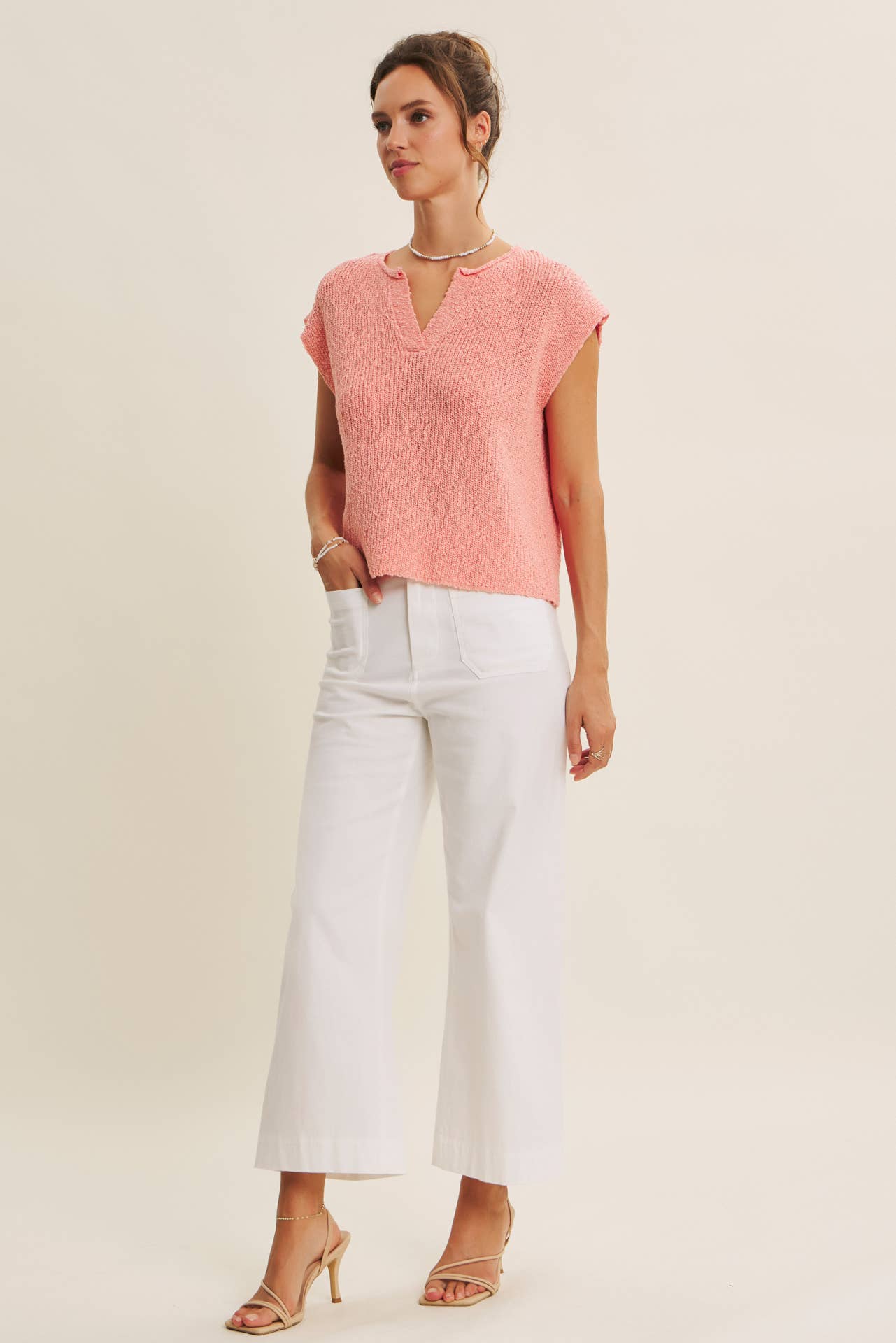 Ankle Pants Modest Seasonless Stretchy Cotton Linen With Pockets Women’s