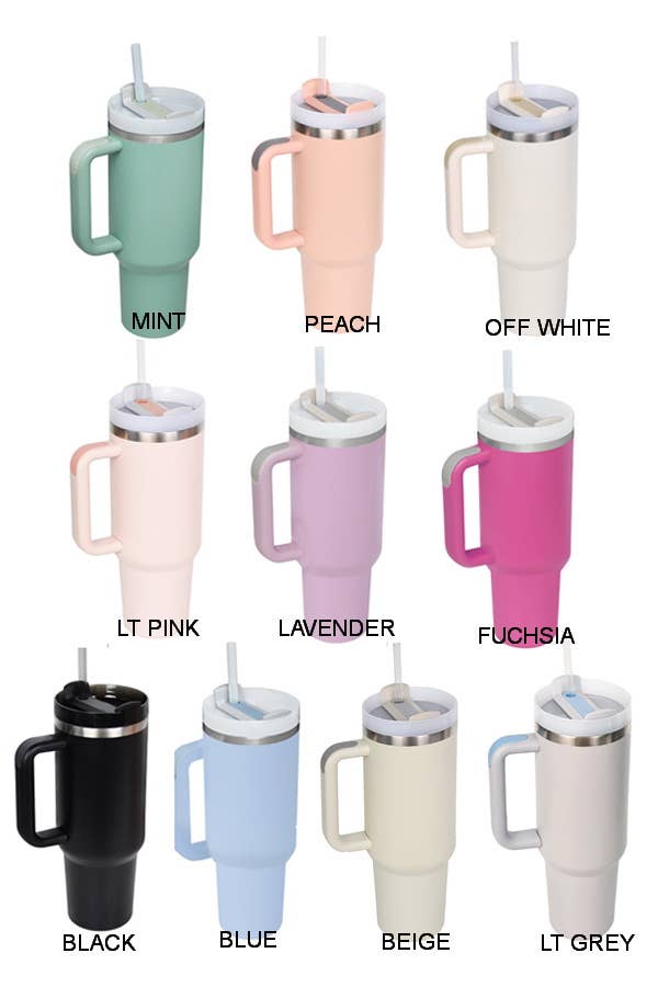 Stainless Steel Tumbler 40 Oz Solid, Double Wall Vacuum, Gift For Her