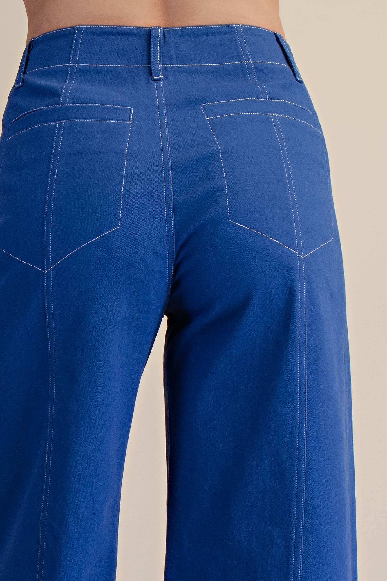 Pants High Rise Stitch Seamed Crop With Pockets Modest Fashion Faith Based
