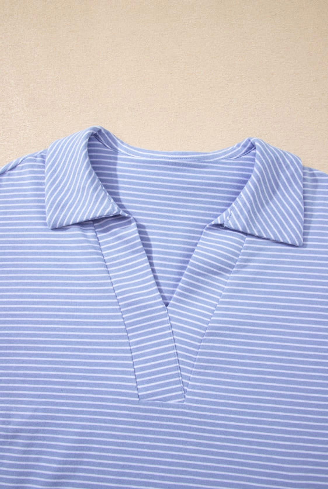 Two Piece Set Le Sage May Modest Boxy Top Elastic Shorts Blue Harbor Stripe