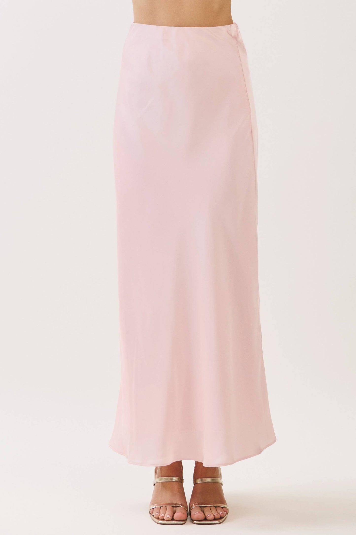 Satin Maxi Skirt – Side Zipper Closure, A-Line, Modest Fashion