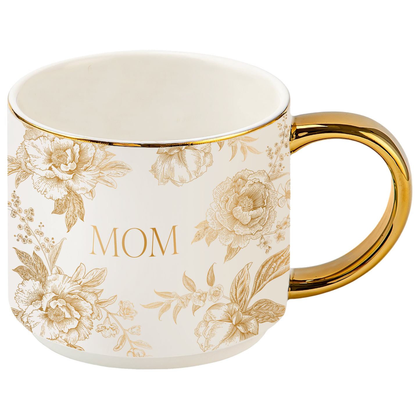 Gold Delft Mom Mug | 14oz Fine Bone China, Real Gold Accents | Mother's Day & Everyday Gift