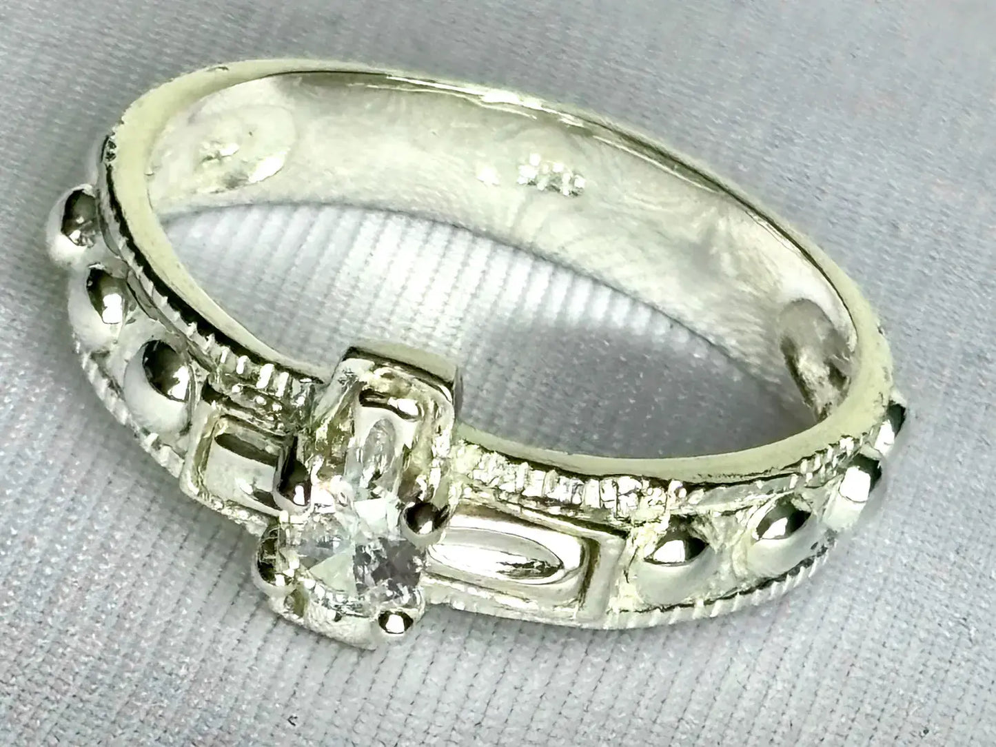 Rosary Ring – Faith-Based Unisex Sterling Silver 925 With Cubic Zirconia