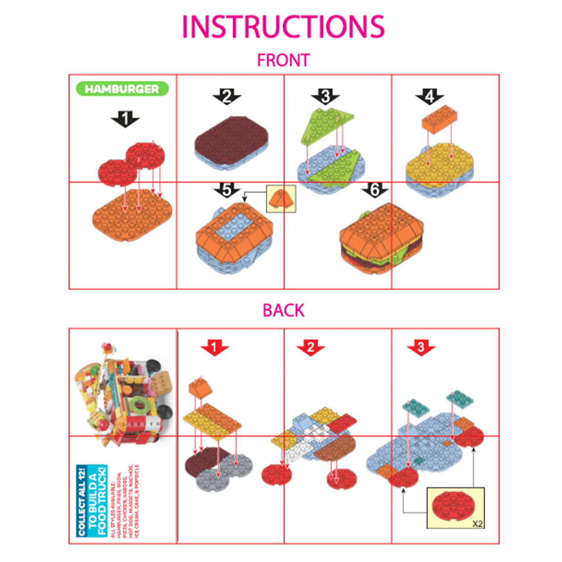 Micro Block Fast Food Set Rush Hour Burger Building For Tiny Chefs