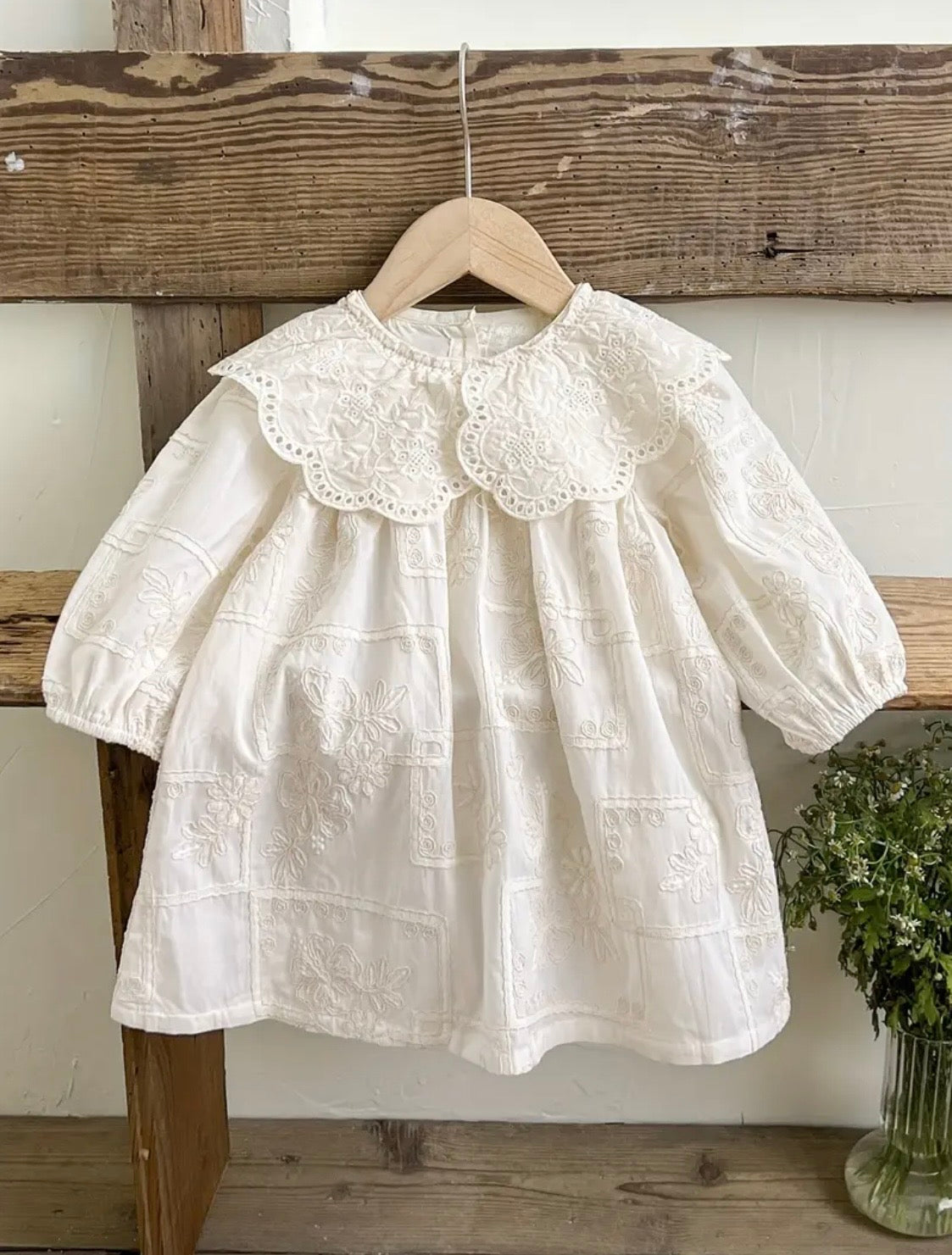 Baby Dress Heirloom Lace Collar Embroidery Timeless Modest Style