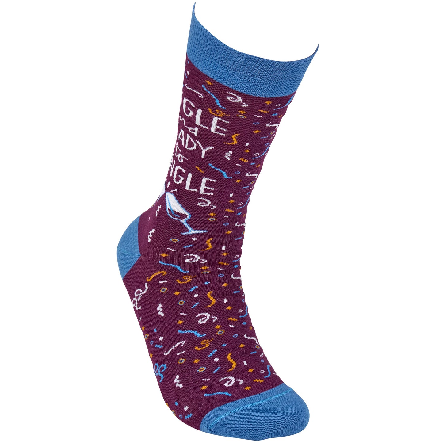 Socks Ready To Mingle Colorful Drink Design With Confetti Cheer Gift For Her