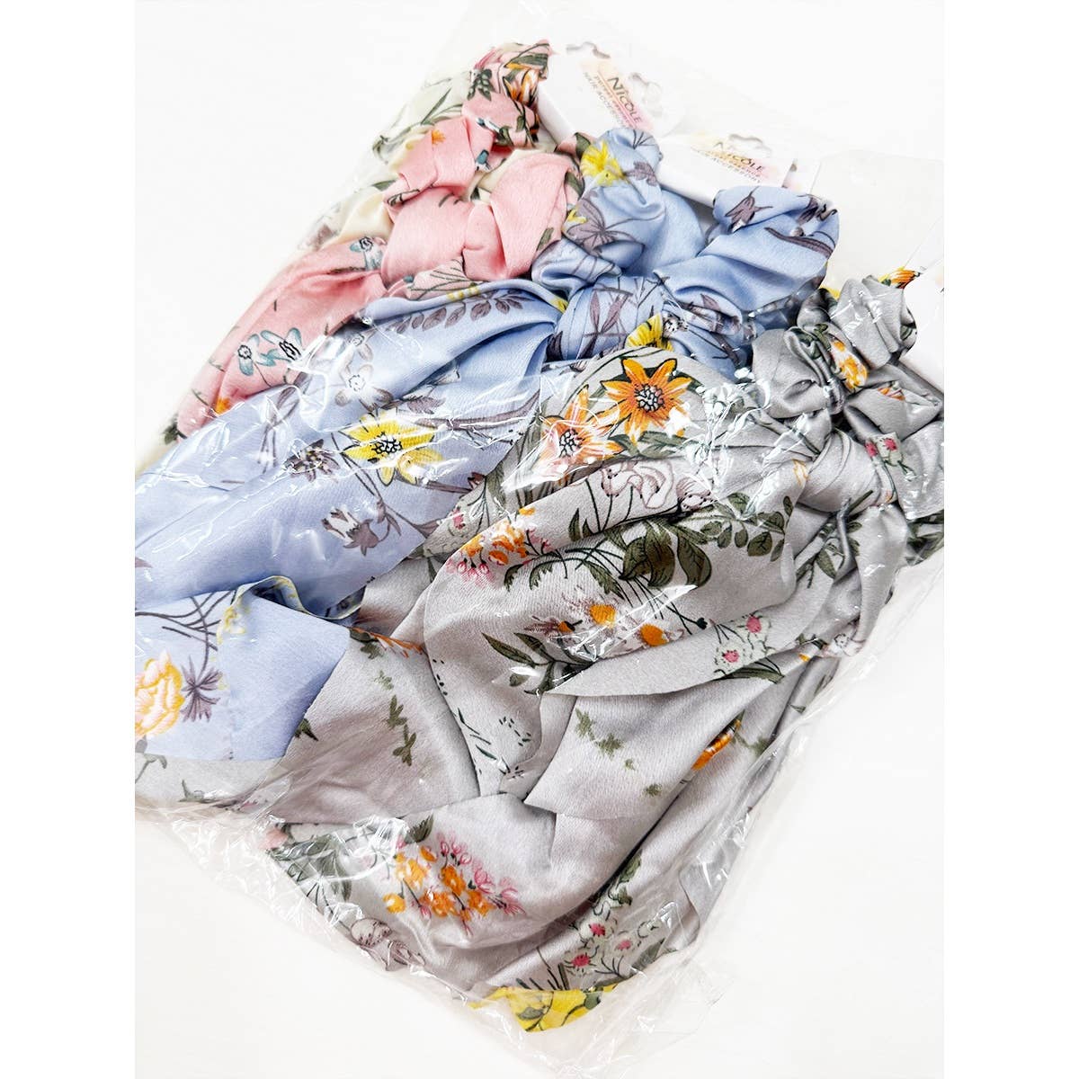 Hair Scrunchie Satin Floral Long Tail Accessory Modest Fashion