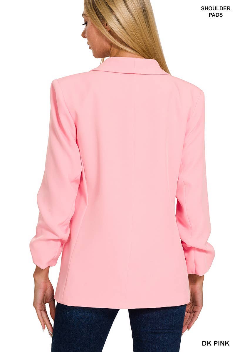 Boss Lady Blazer | Three Quarter Ruched Sleeves
