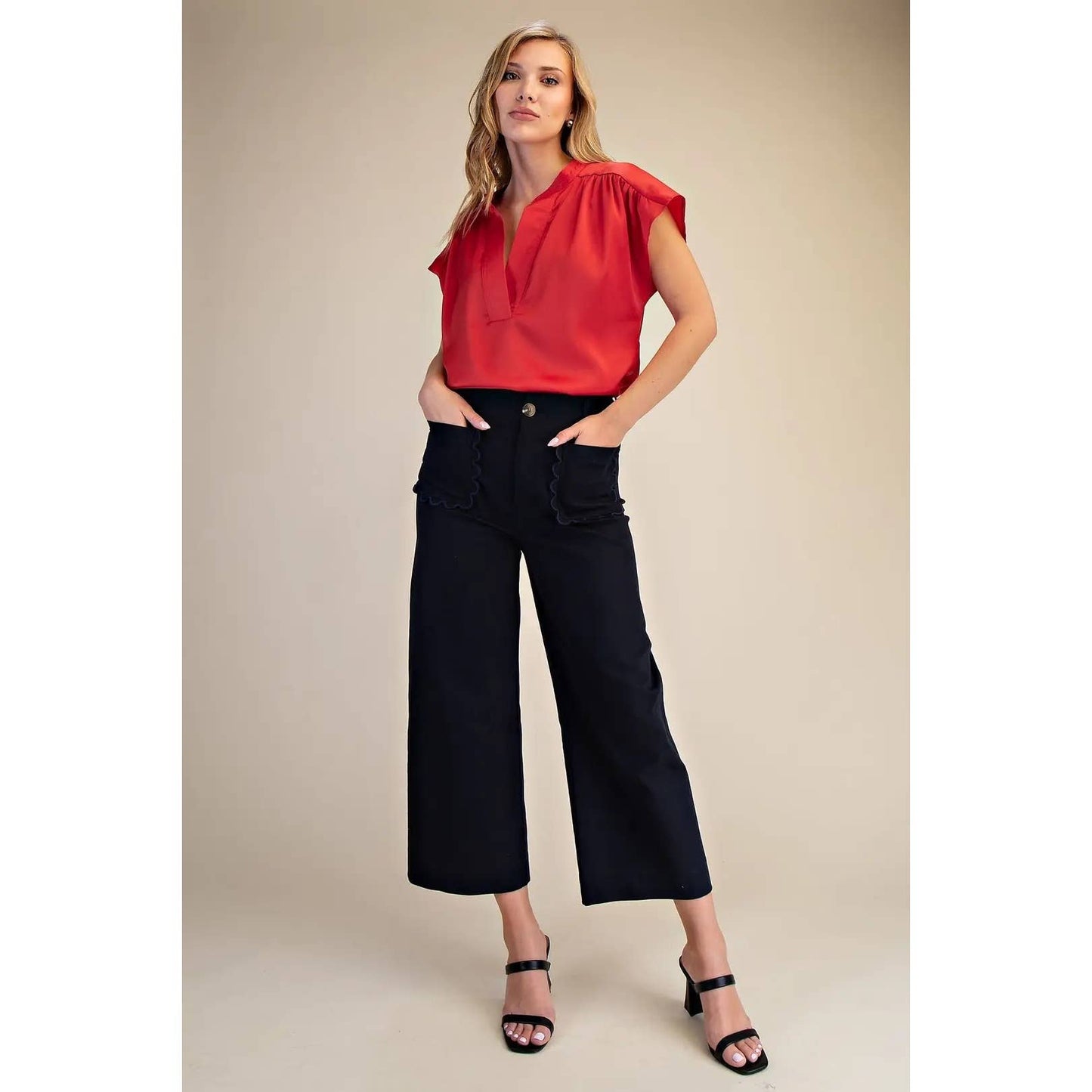 Pants Cropped Wide Leg Colette Style Cotton Blend Modest Fashion Faith Based