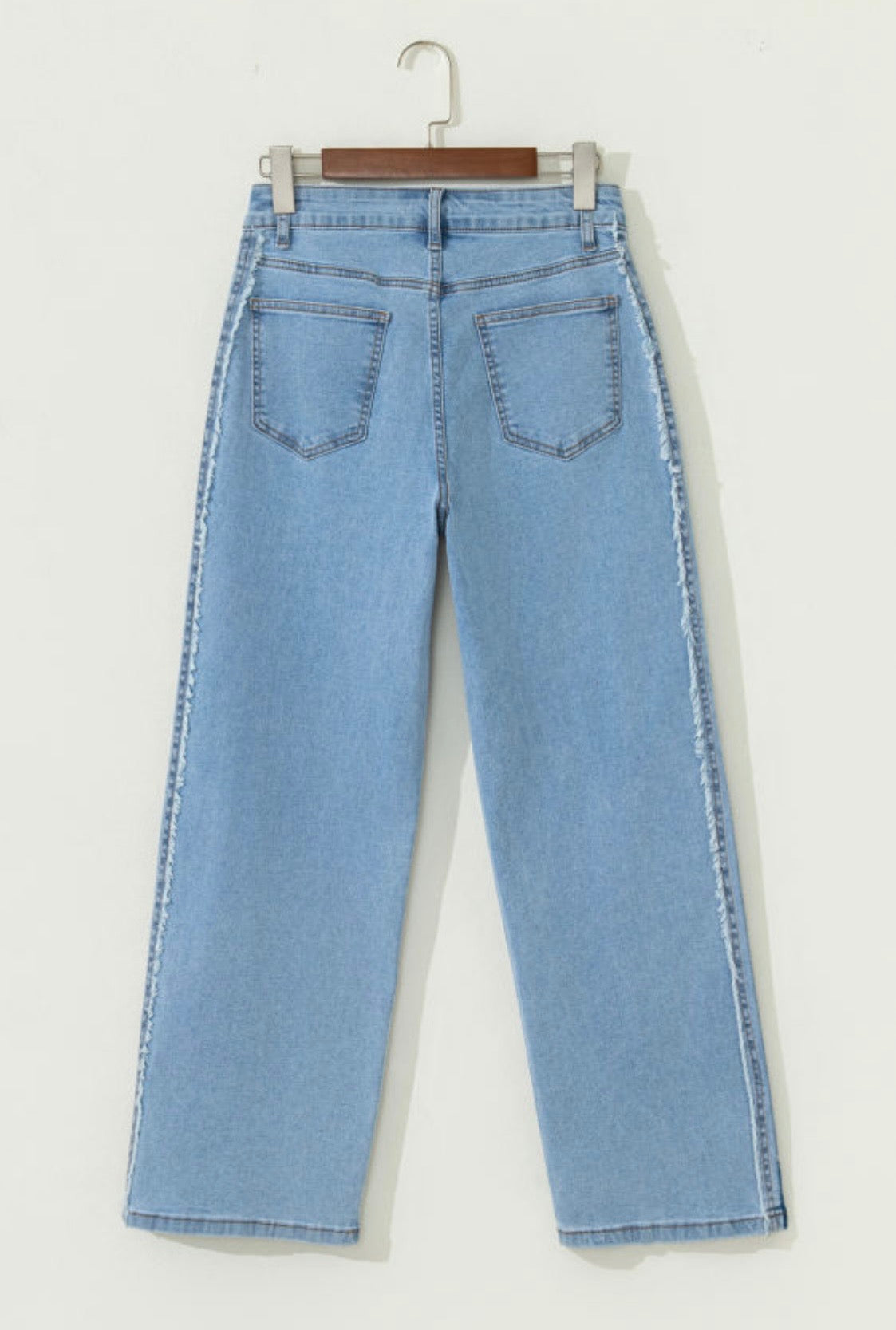 Jeans Le Sage May Beau Blue Contrast Stripe Frayed Panel – Modest Fashion