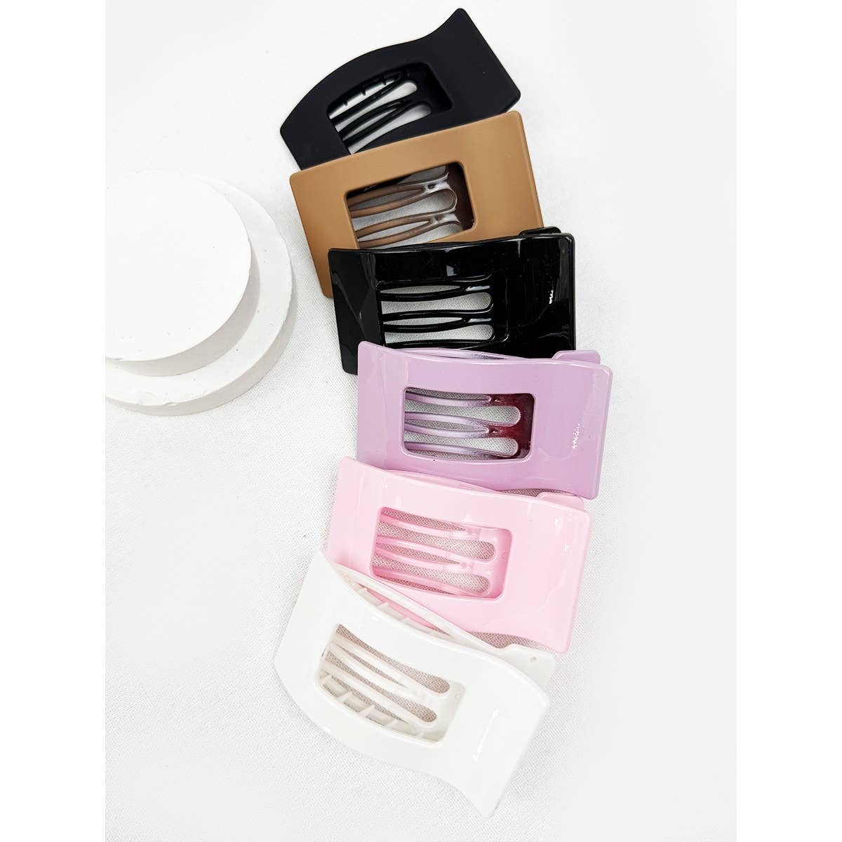 Hair Claw Clip Glossy Flat Large Size Assorted Neutral Colors Modest Fashion