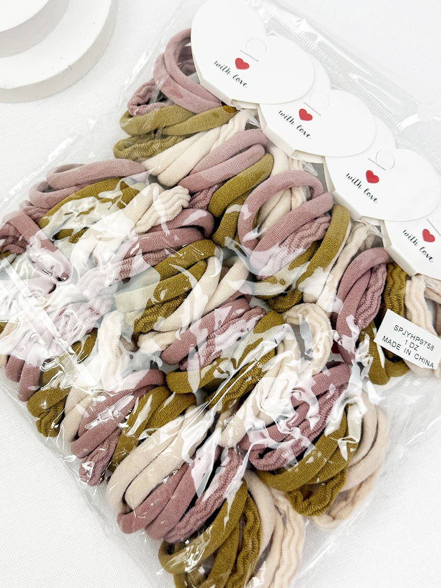 Hair Tie Set Rolled – Assorted Colors No-Slip Ponytail Holders
