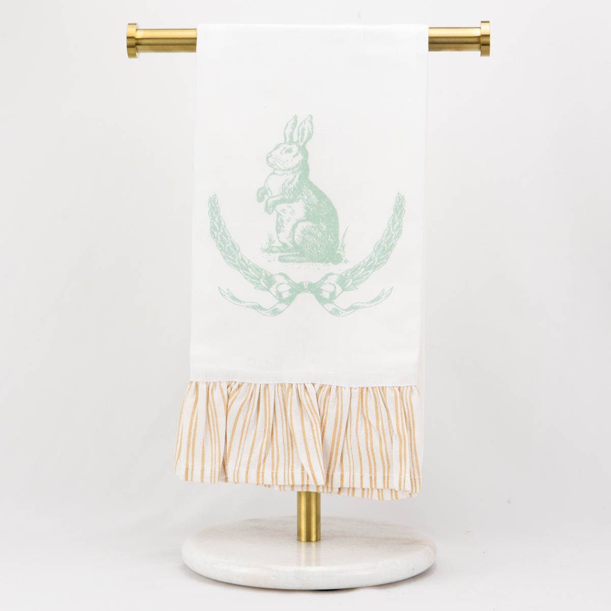 Hand Towel With Laurel Wreath Bunny Faith Based Easter Gift For Her