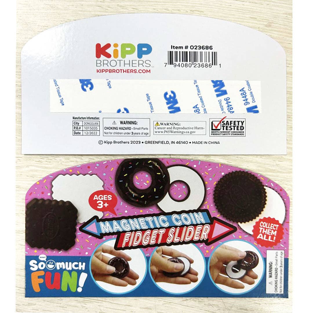 Snackable Snapping Fun Magnetic Coin Fidget Sliders Donut Cookie Square