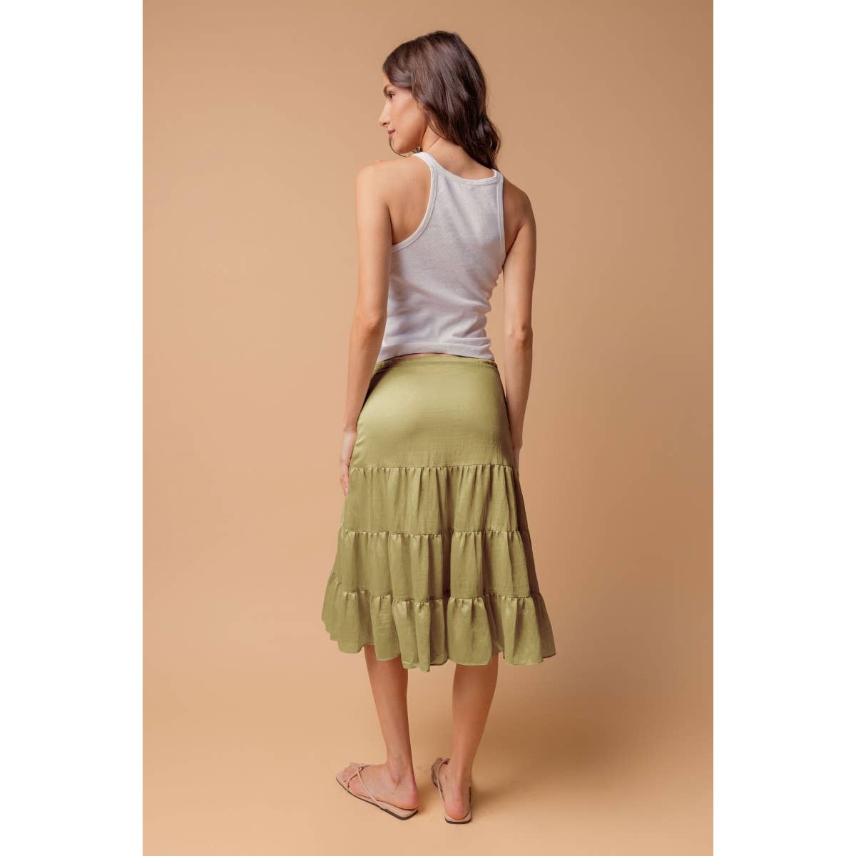 Skirt - Midi Linen Drop- Waist Tiered, Modest Fashion For Women HOT SELLER