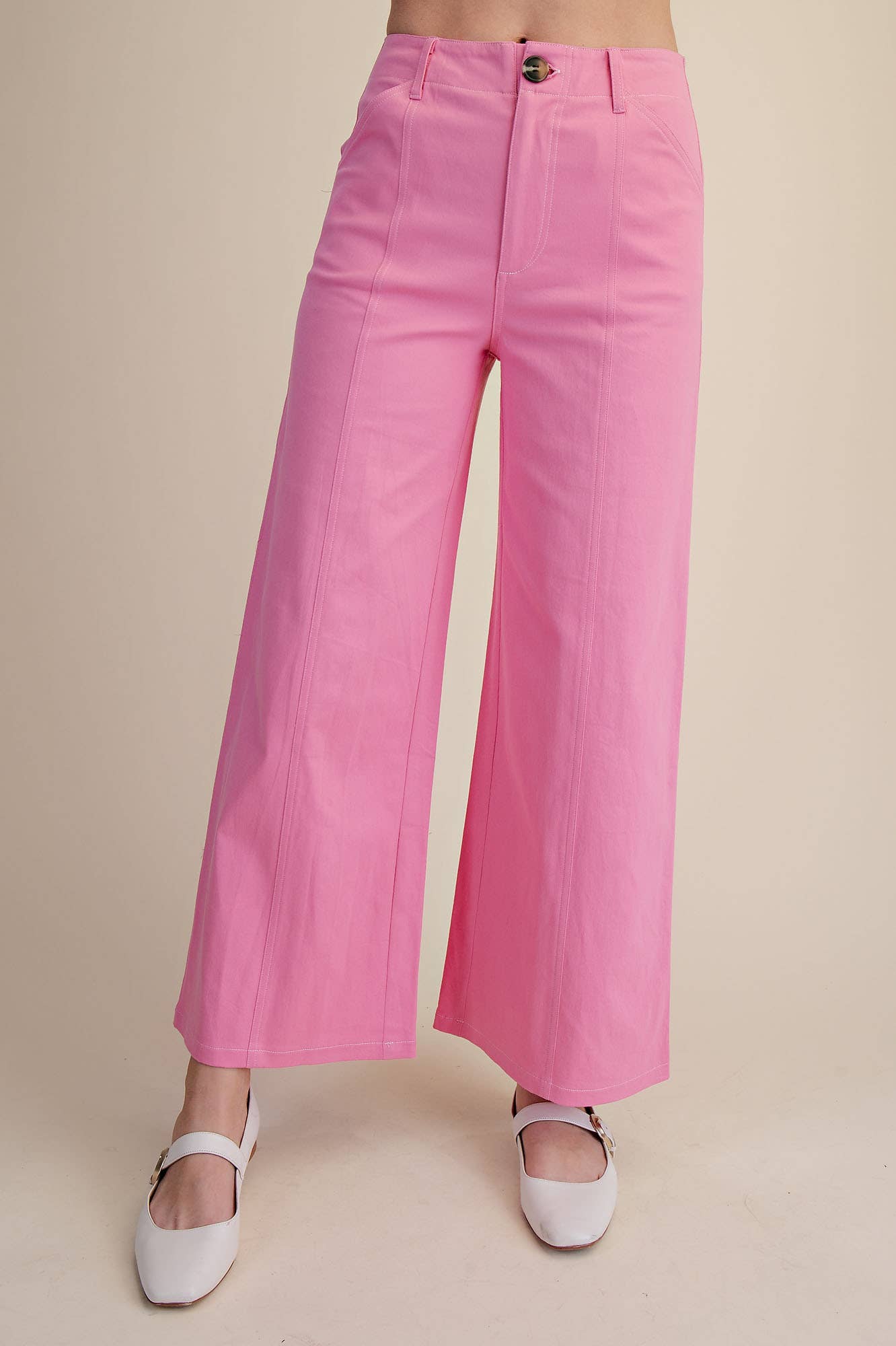 Pants High Rise Stitch Seamed Crop With Pockets Modest Fashion Faith Based