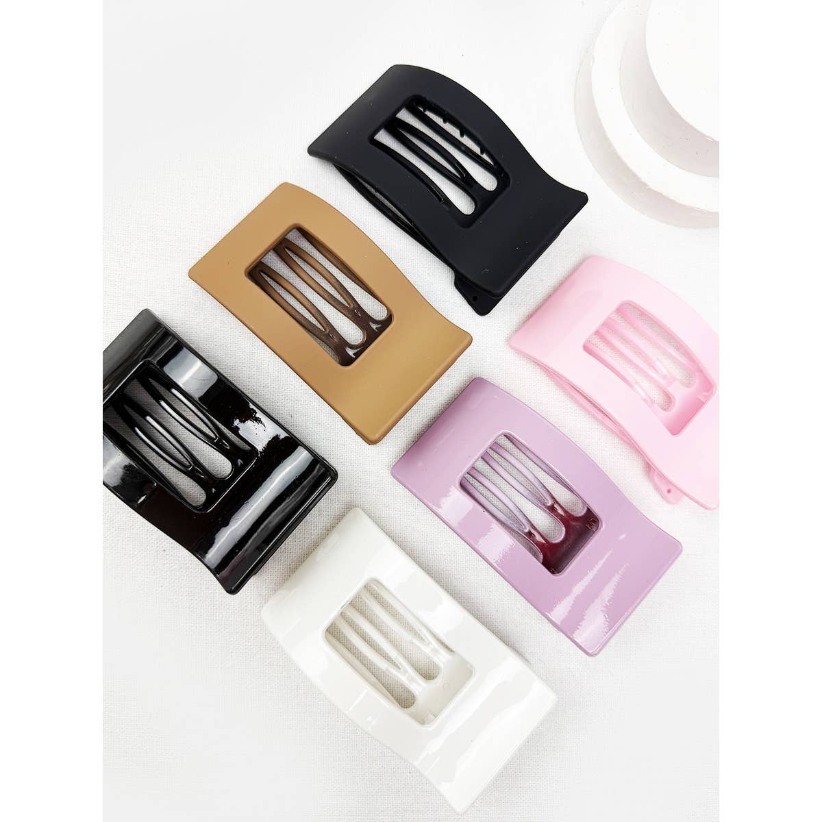 Hair Claw Clip Glossy Flat Large Size Assorted Neutral Colors Modest Fashion