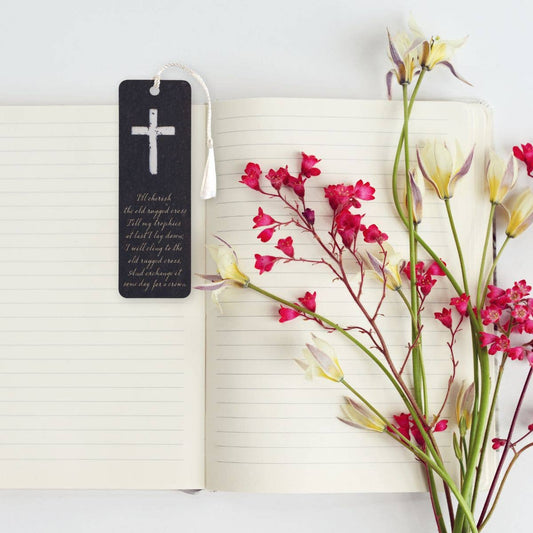 The Old Rugged Cross Tassel Bookmark - Laminated Faith-Based Gift
