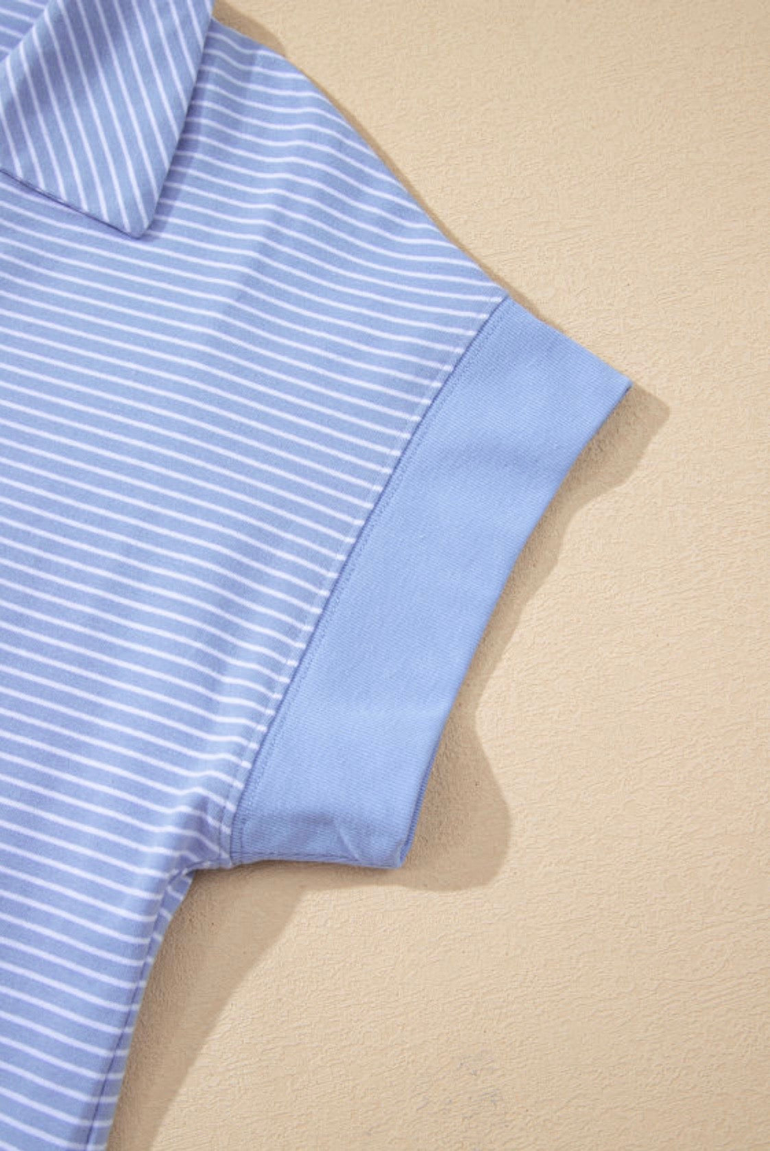 Two Piece Set Le Sage May Modest Boxy Top Elastic Shorts Blue Harbor Stripe