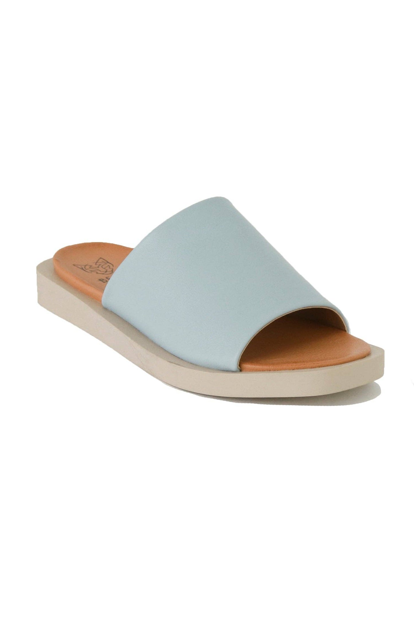Soft Leather Slide Sandals All Day Comfort- Blue or Nude