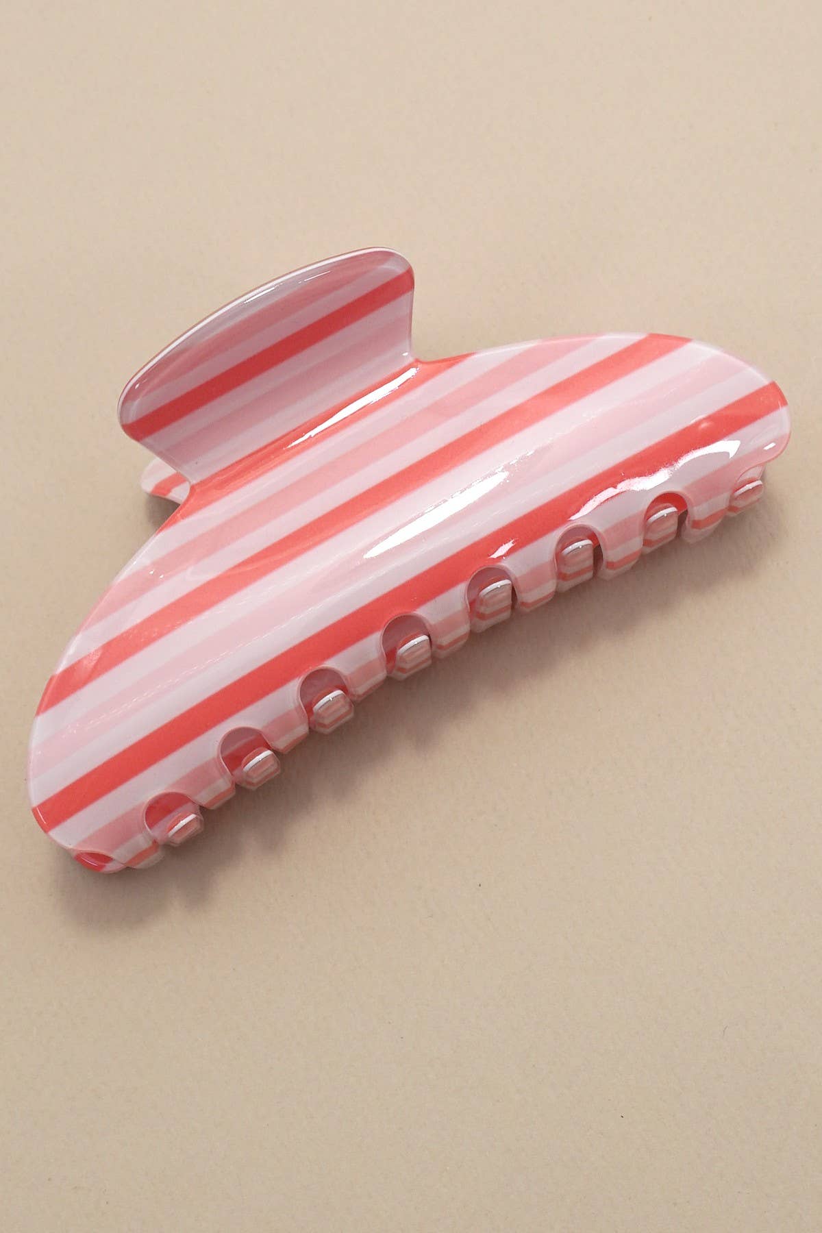 Hair Claw Clip Jumbo Stripe Plaid Oval Modest Gift For Her Accessory