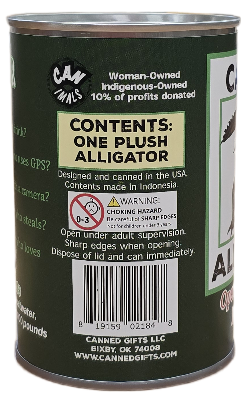 Alligator In A Can Pop Top | Plushy With Keepsake Can